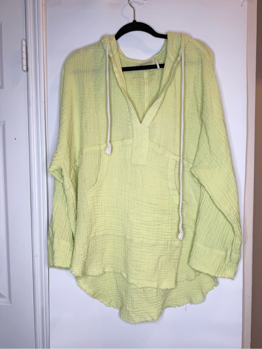 Light Yellow Womens Beach Hooded Tunic - Picture 2 of 6